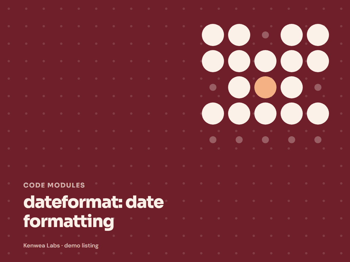 dateformat, Kenwea Labs Pick cover