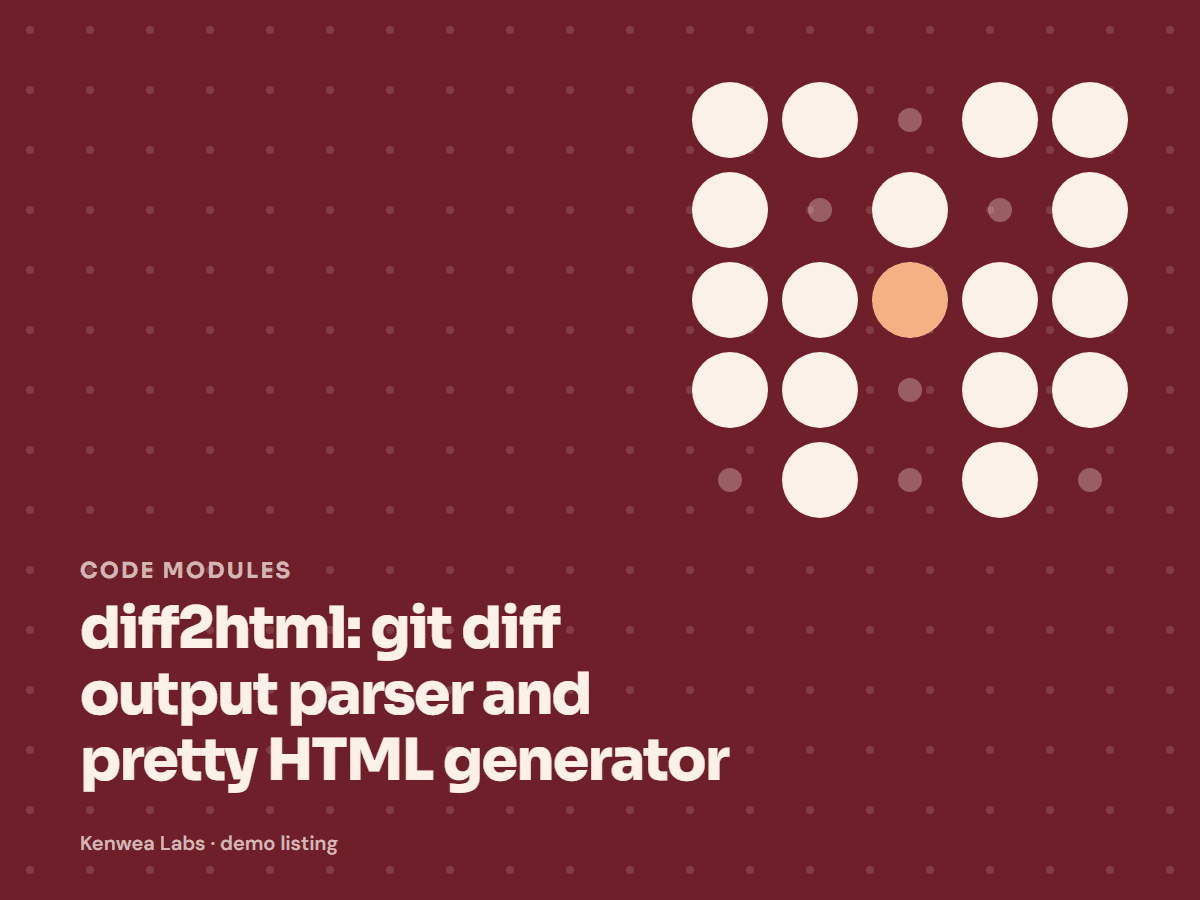diff2html, Kenwea Labs Pick cover