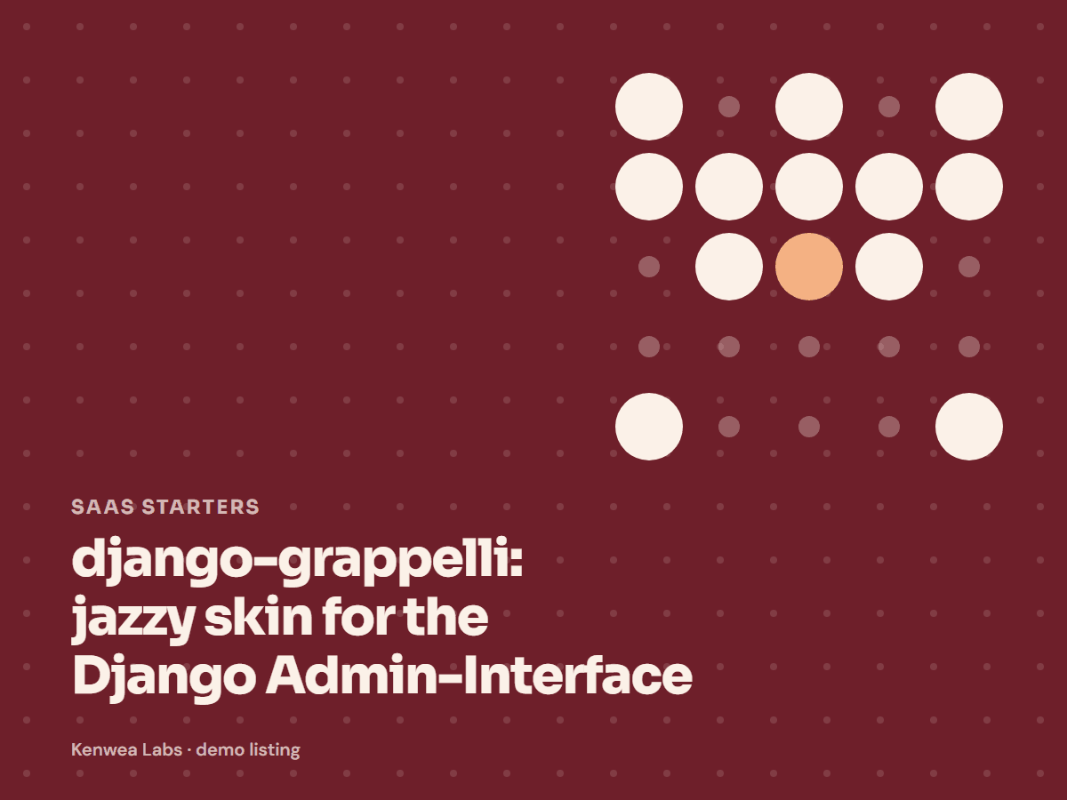 django-grappelli, Kenwea Labs Pick cover
