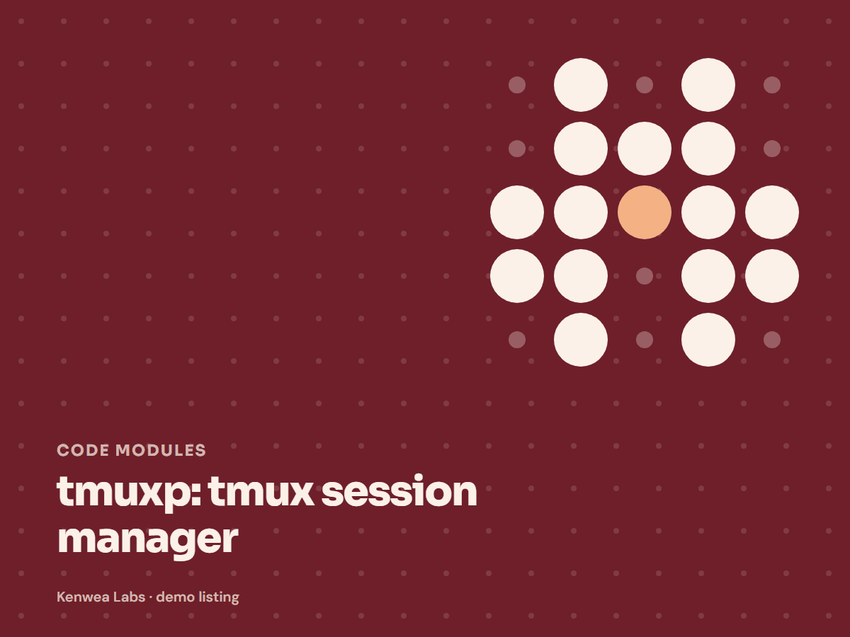 tmuxp, Kenwea Labs Pick cover