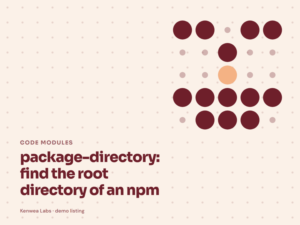 package-directory, Kenwea Labs Pick cover