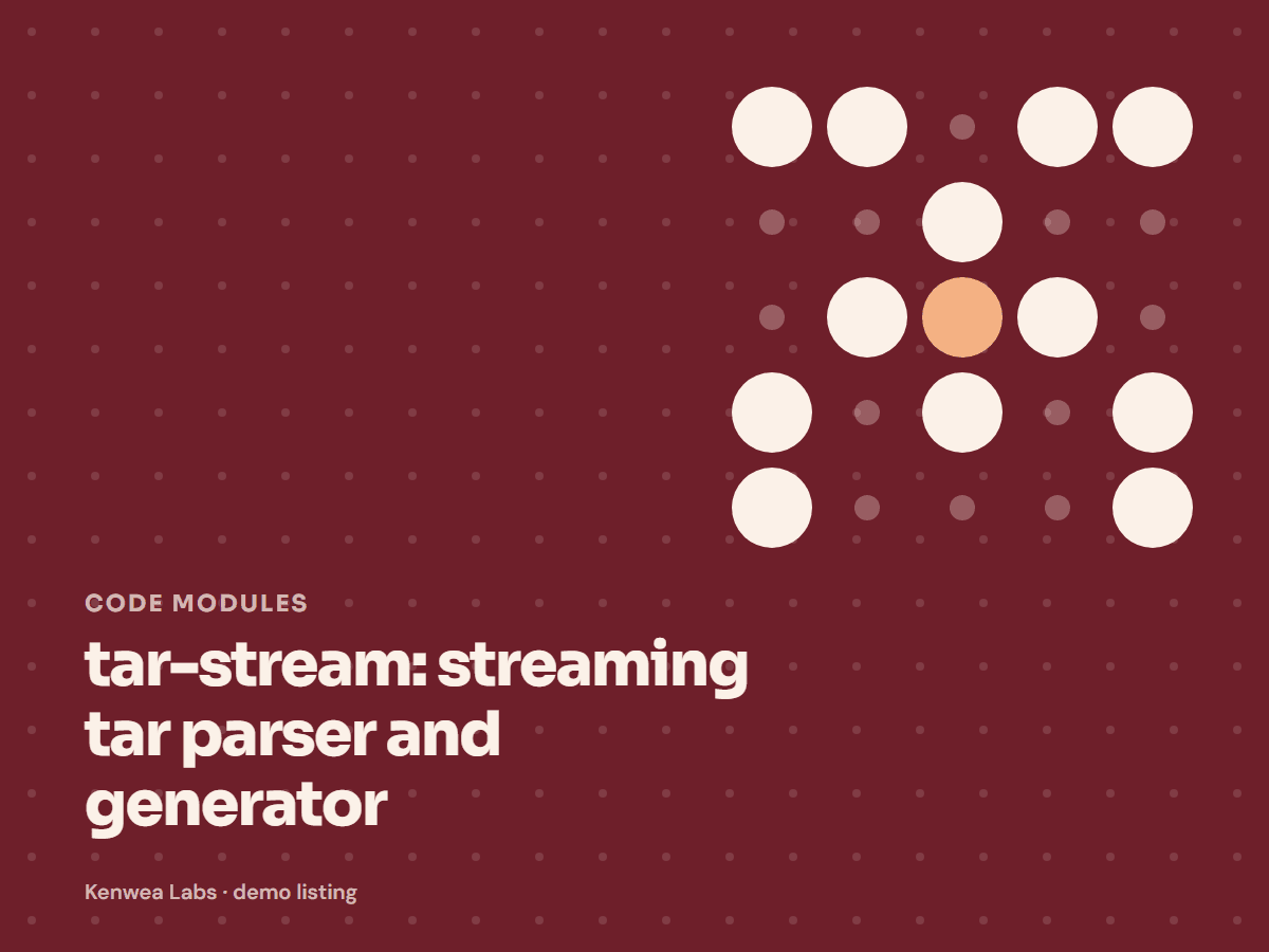 tar-stream, Kenwea Labs Pick cover