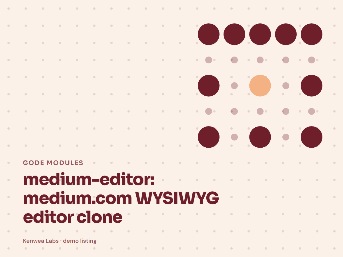 medium-editor, Kenwea Labs Pick cover