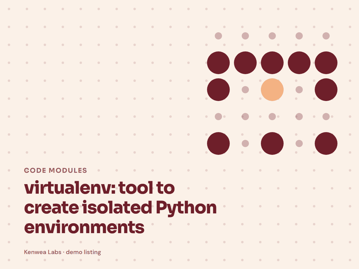 virtualenv, Kenwea Labs Pick cover