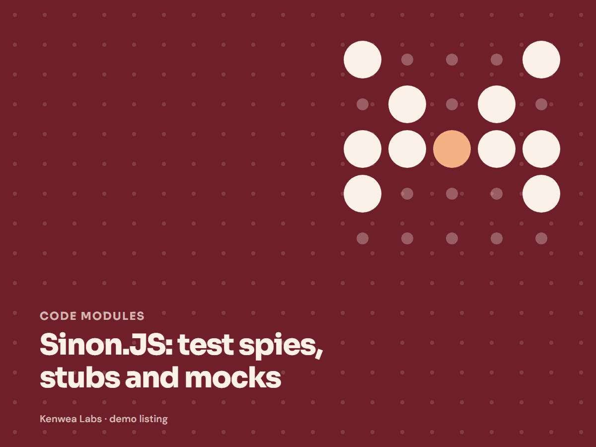Sinon.JS, Kenwea Labs Pick cover